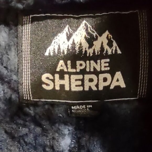 ALPINE SHERPA FLEECE PULLOVER DARK BLUE & BLACK PATTERN WOMEN'S SIZE 2XL(XXL) - Picture 5 of 10